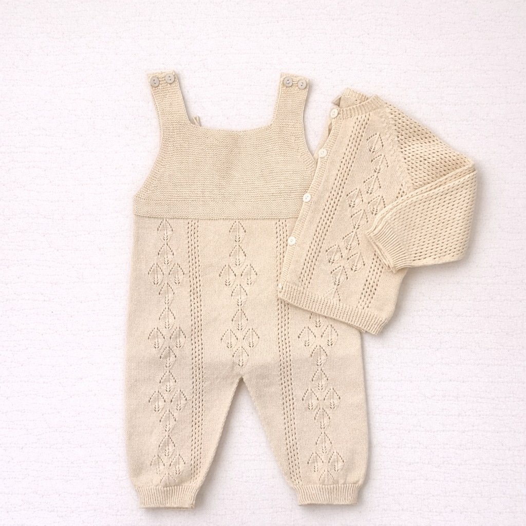 Completo “Vaniglia” in maglia traforata