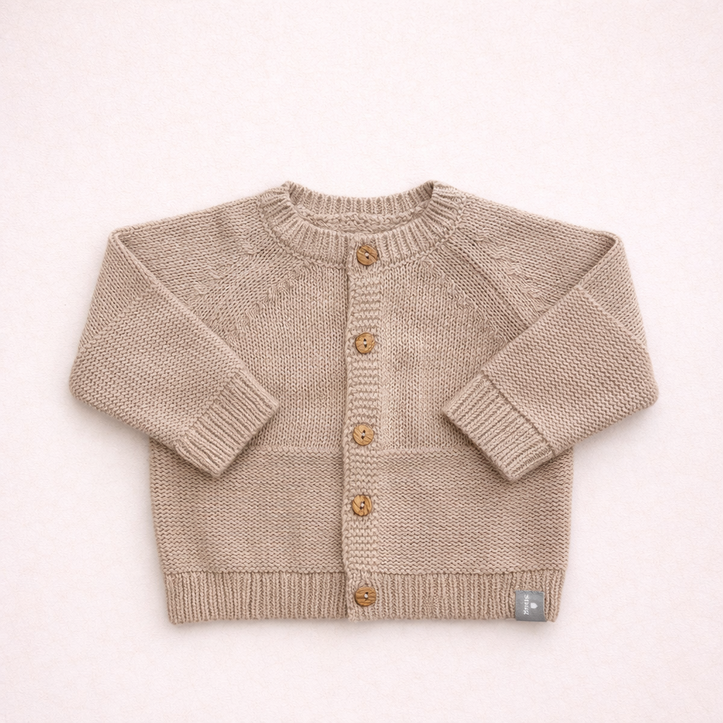 Cardigan in maglia con bottoni in legno