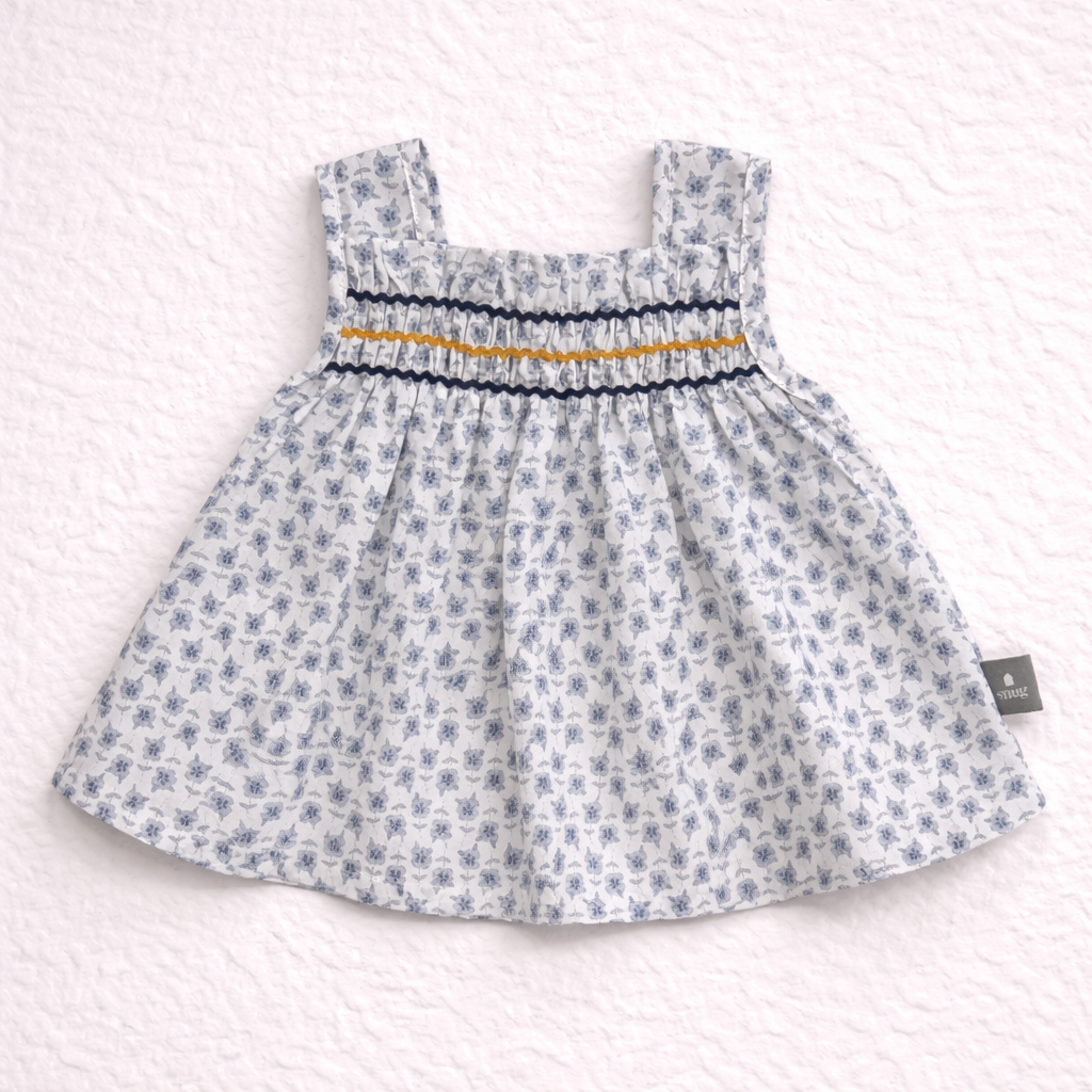 Vestitino bambina fantasia floreale con spalline