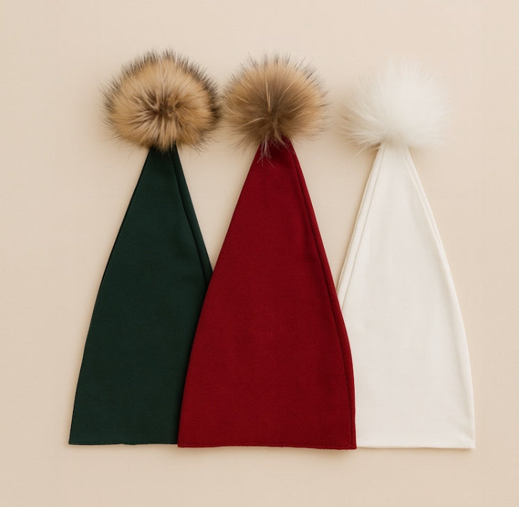 Cappellini Elfo con Pon Pon in Eco-Pelliccia