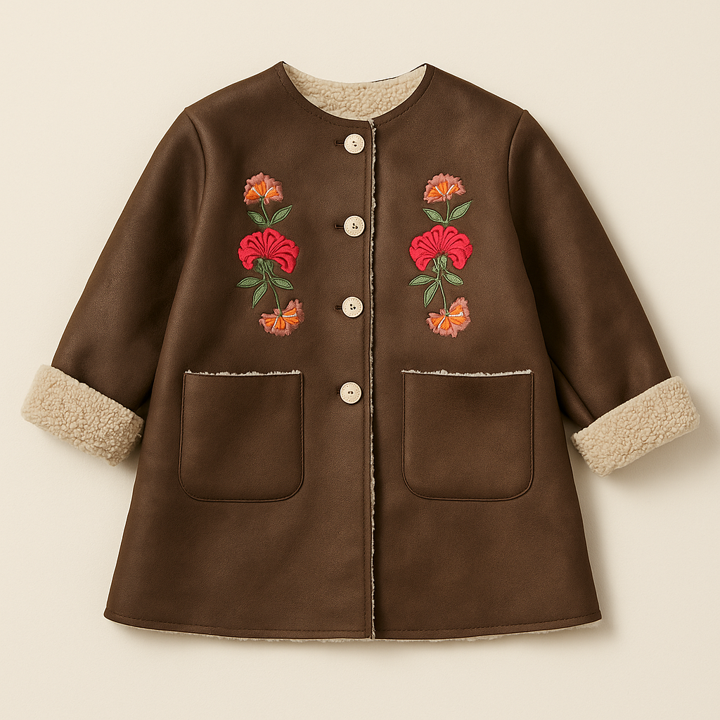 Cappottino con ricami floreali