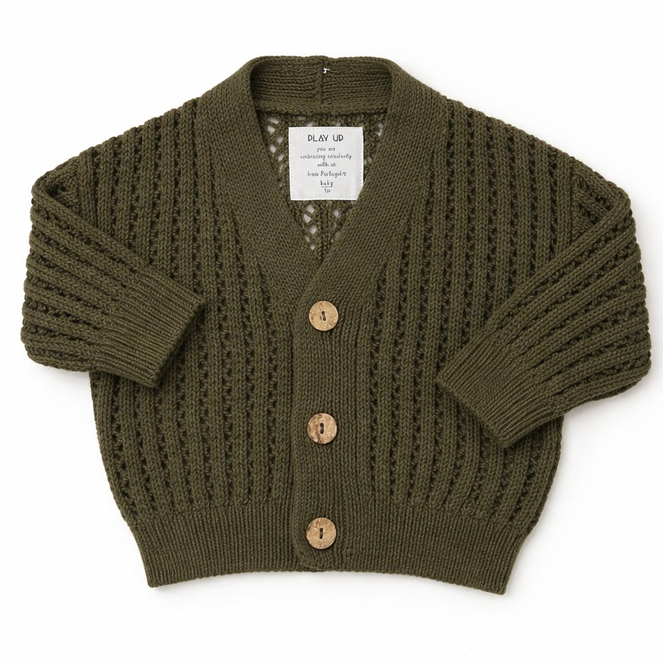 Cardigan in maglia traforata