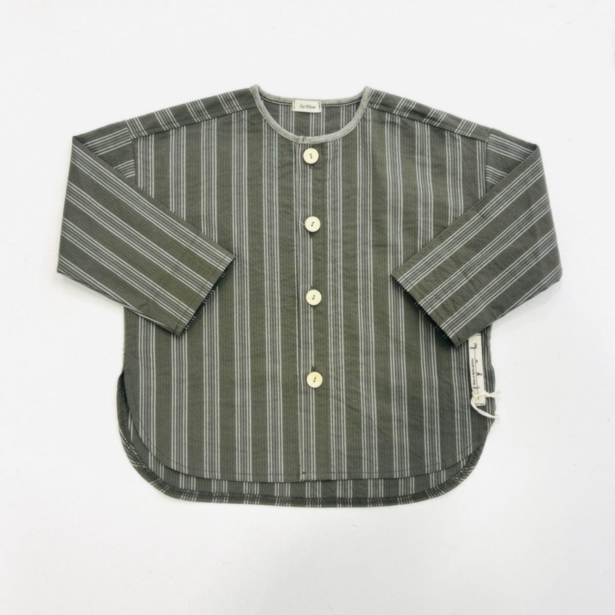 Camicia rigata verde oliva