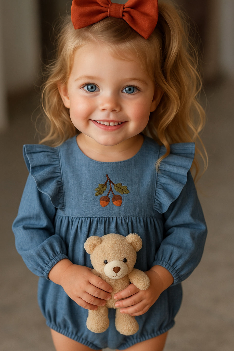 RomperDenim ricamata – Coccole di Bosco