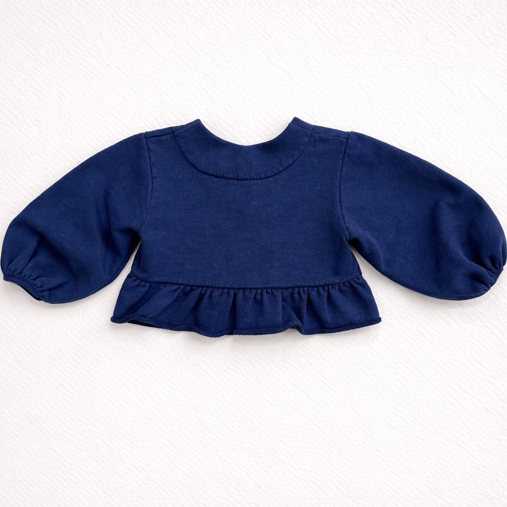 Cardigan blu notte in felpa
