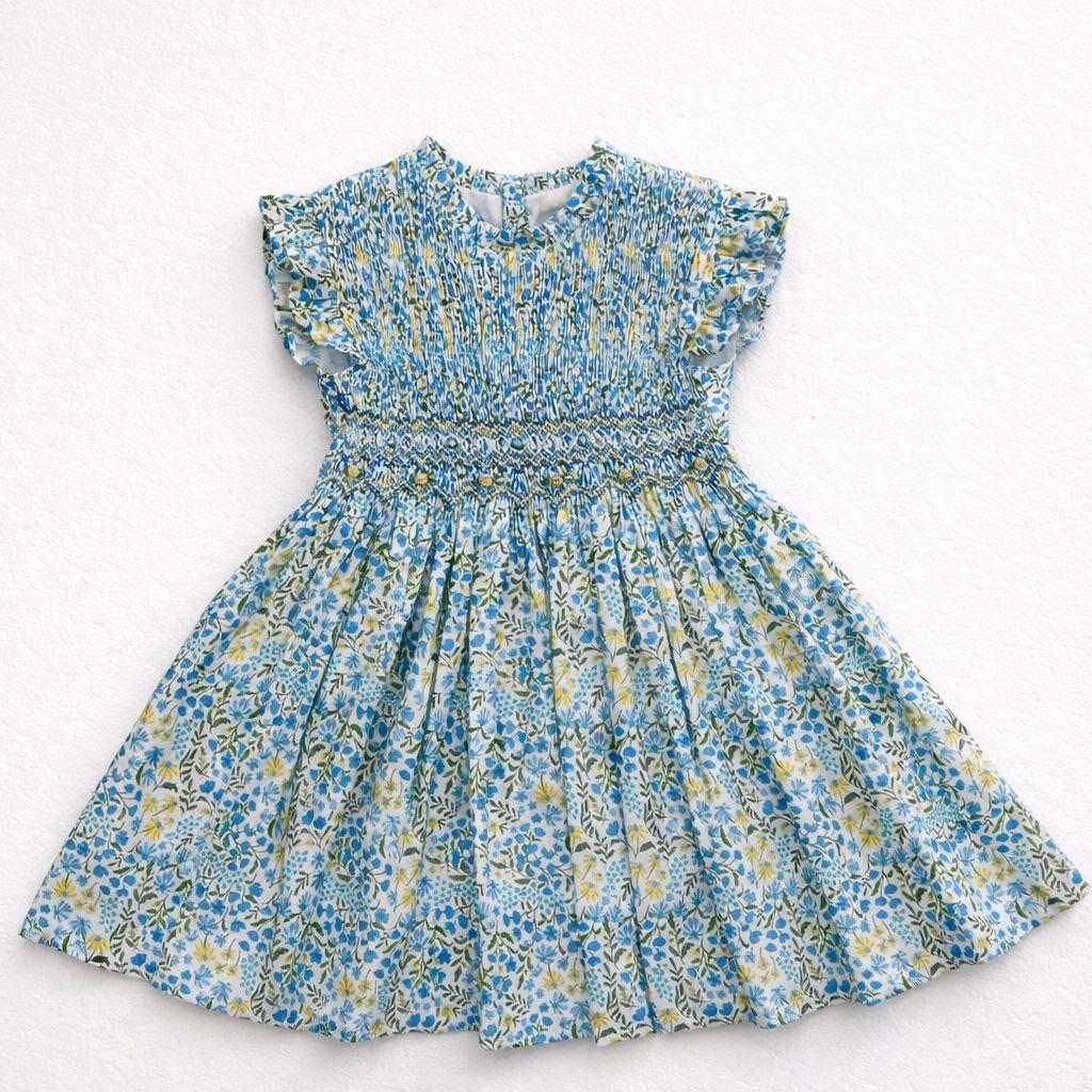 Abito bambina floreale con smock