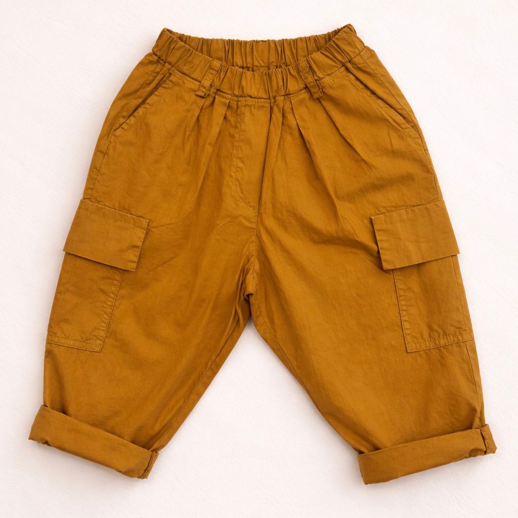 Pantalone Cargo Senape – Modello Relax con Tasche