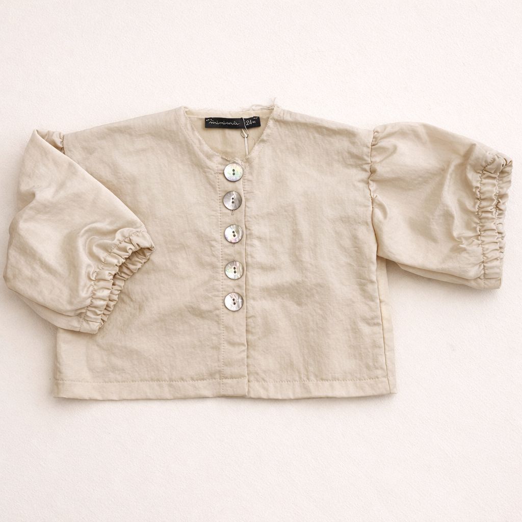 Camicia in Lino Beige – Manica Arricciata