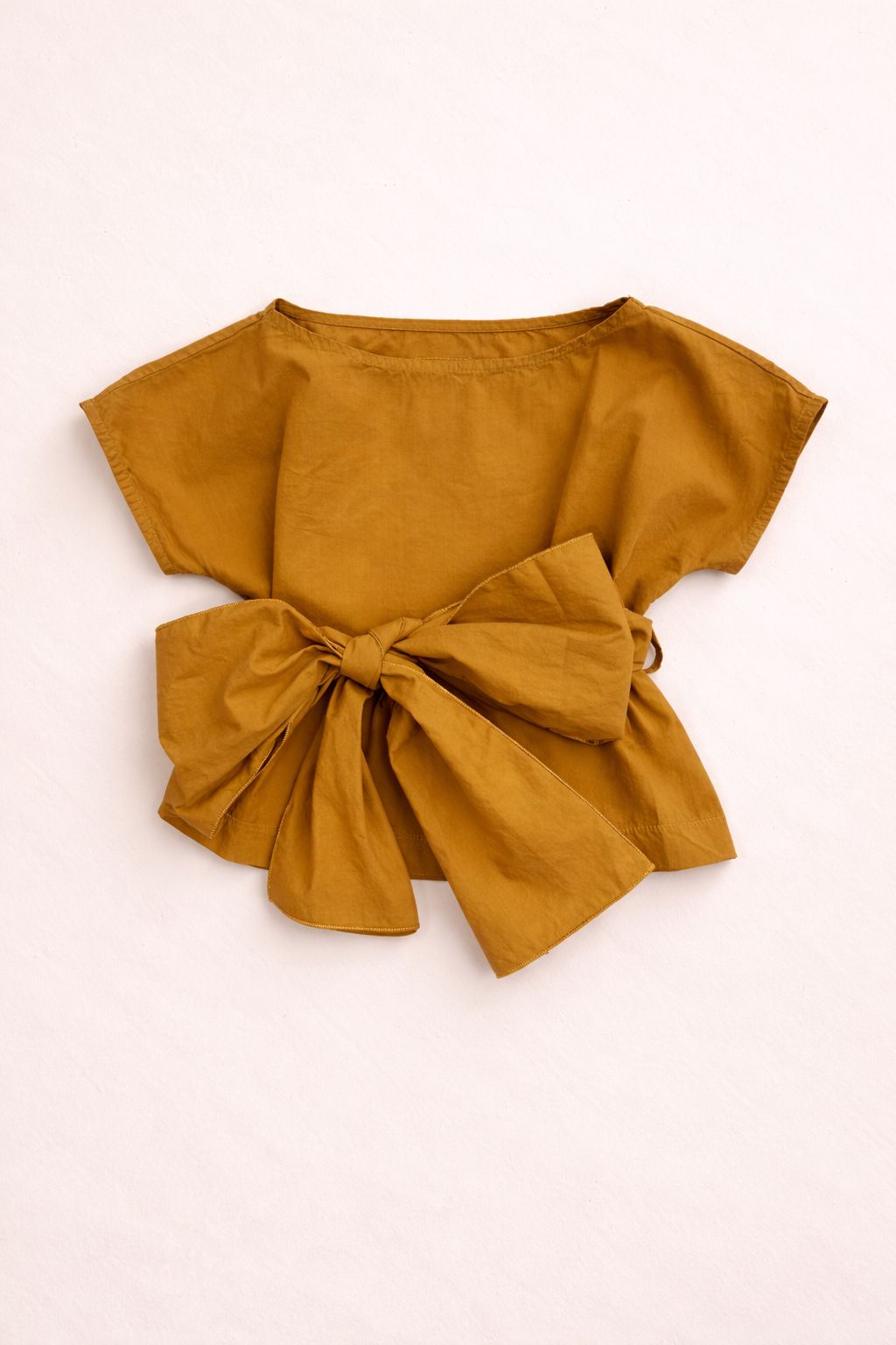 Blusa Bambina Senape con Maxi Fiocco