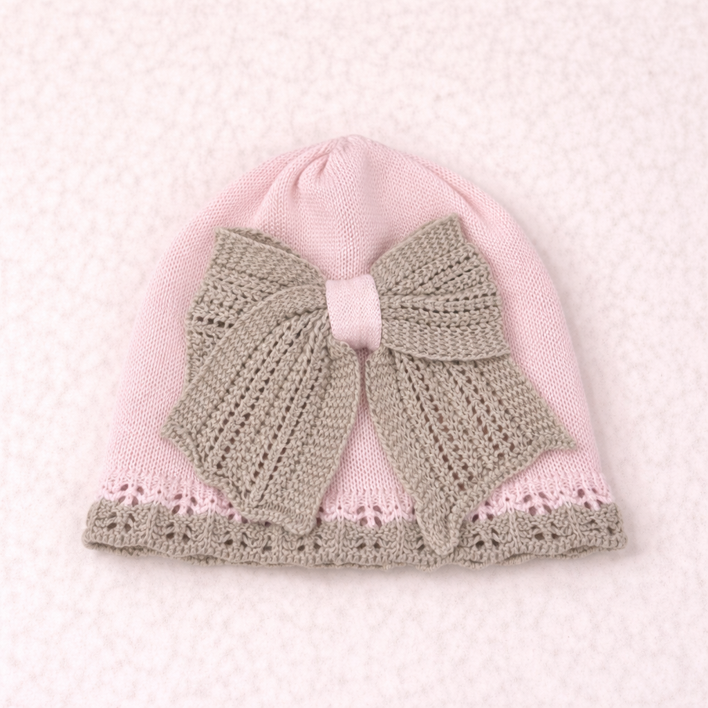 🌸 Set Nascita Rosa e Tortora con Maxi Fiocco