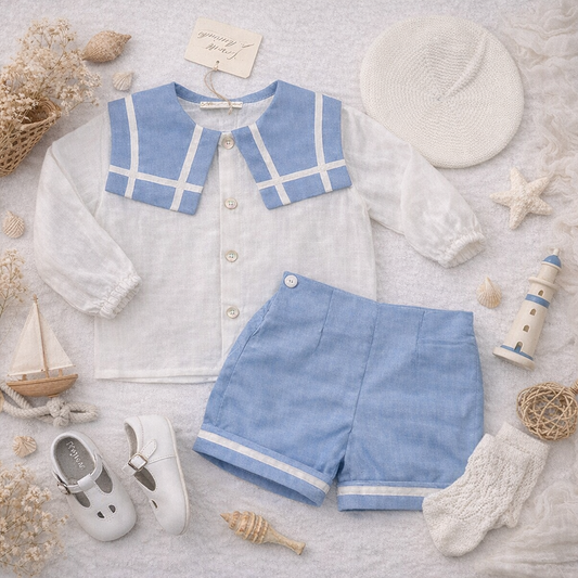Completo bimbo stile marinaretto azzurro