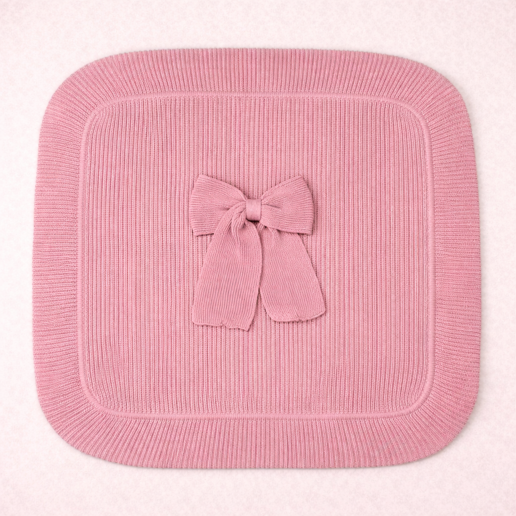 🌸 Set Nascita Rosa Antico con Maxi Fiocco