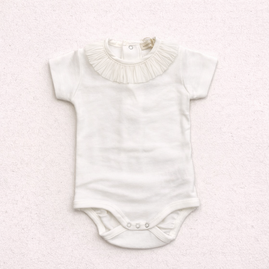Body neonato con colletto plissé