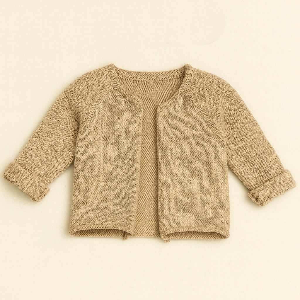 Cardigan in maglia color biscotto