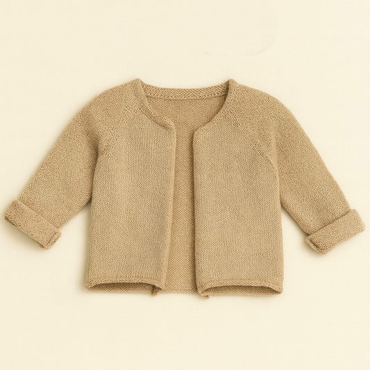 Cardigan in maglia color biscotto