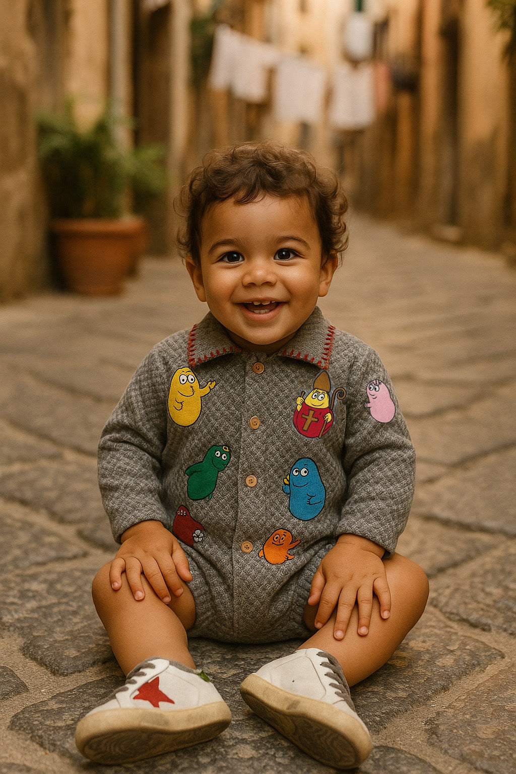 Body in lana con ricami “Cartùn Partenopeo”