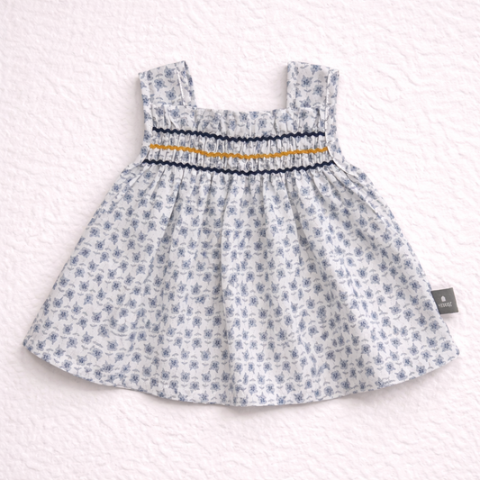 Vestitino bambina fantasia floreale con spalline