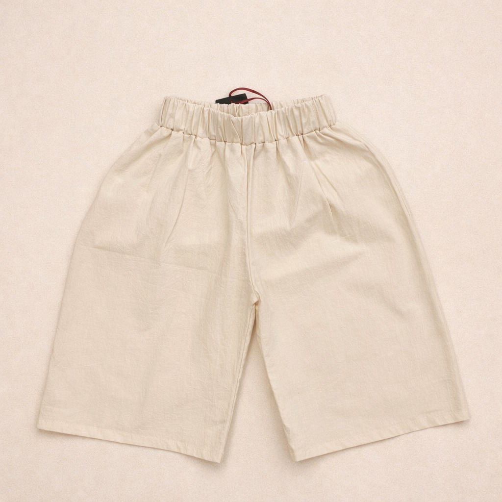 Panta bambino in cotone color panna