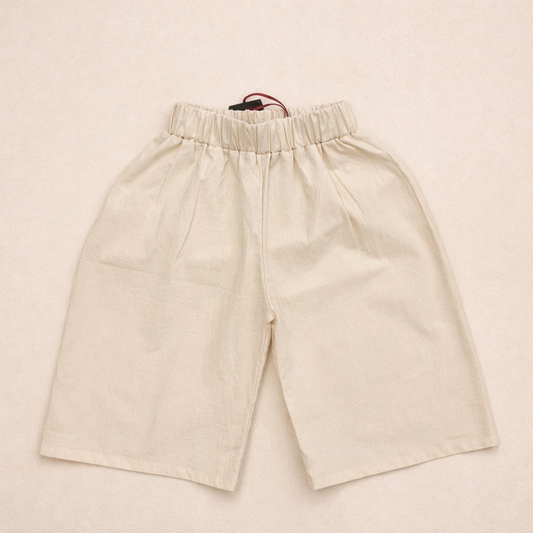 Panta bambino in cotone color panna