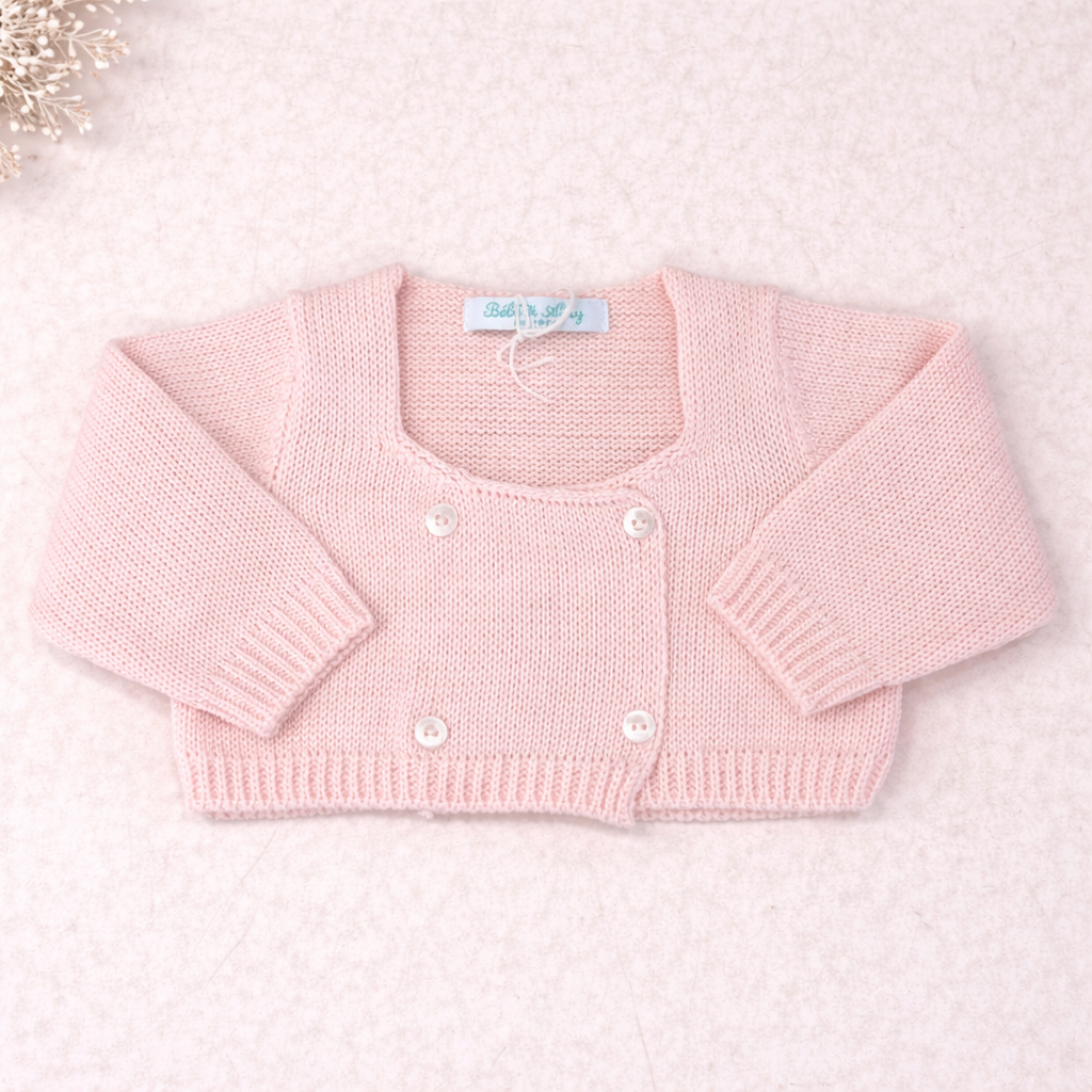 🌸 Set Nascita Rosa Cipria con Pizzo e Cuore
