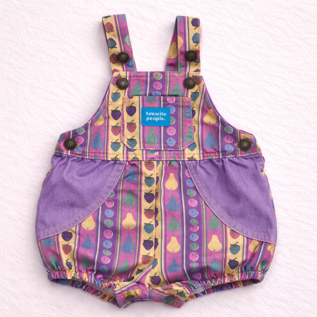 Salopette neonata fantasia frutta multicolor
