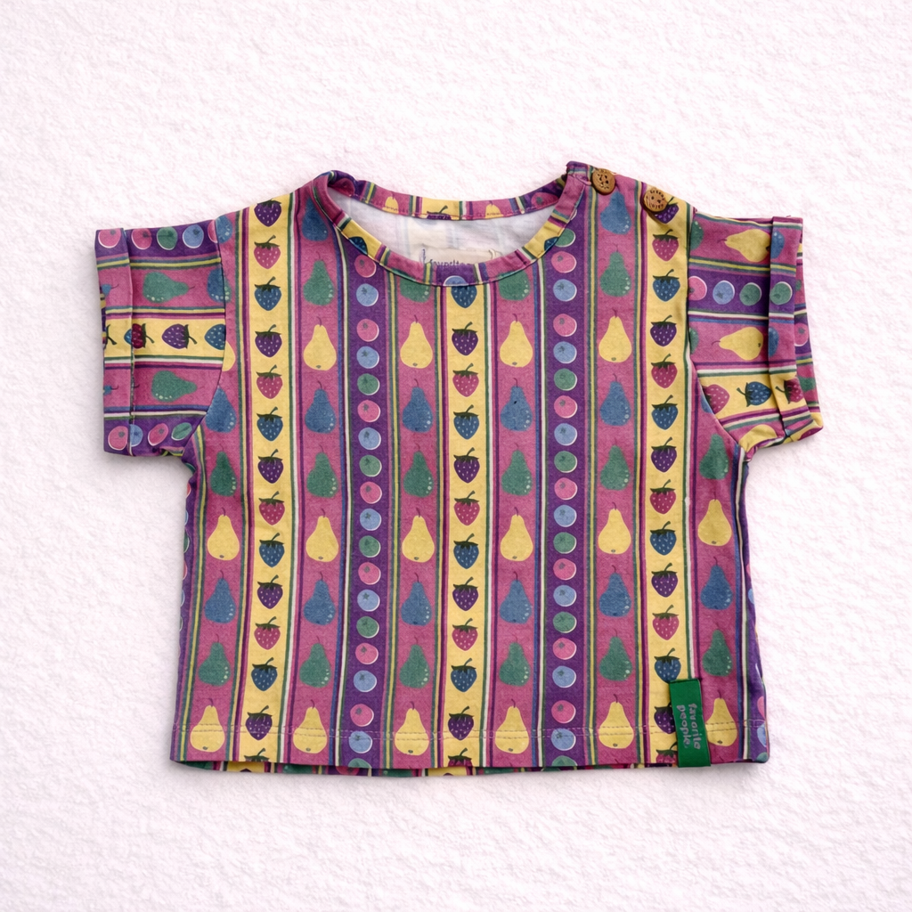 T-shirt bambina fantasia frutta multicolor