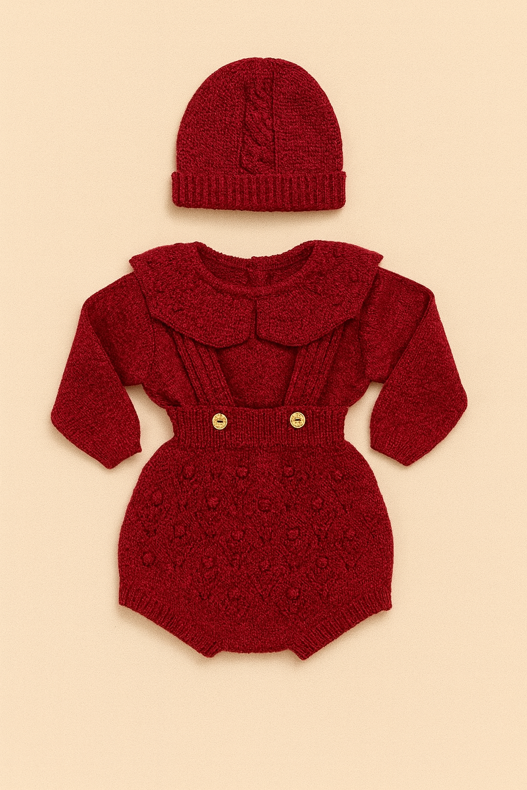 Coordinato Maglia “Fiocchetti Rosso Rubino”