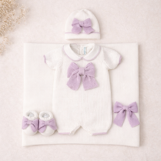 🤍 Set Nascita Bianco & Lilla