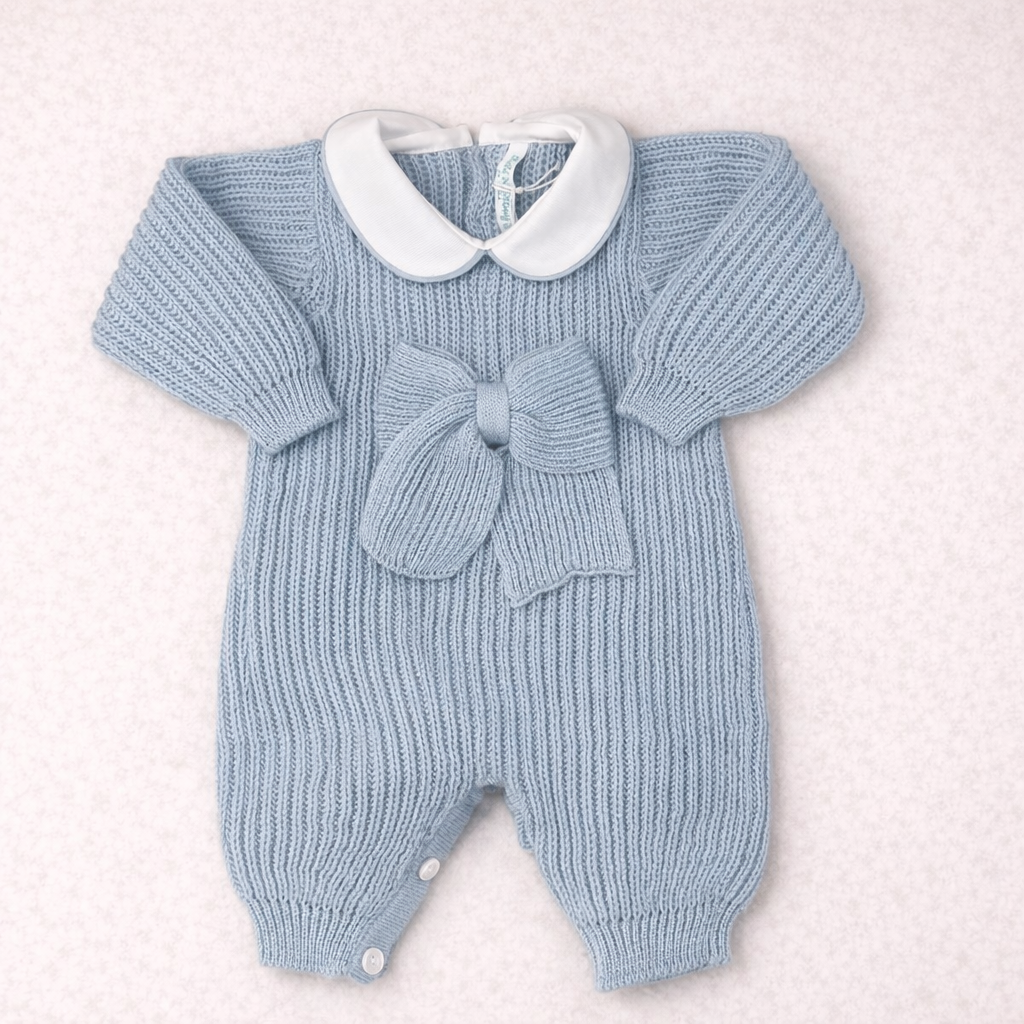 💙 Set Nascita Azzurro Polvere con Maxi Fiocco