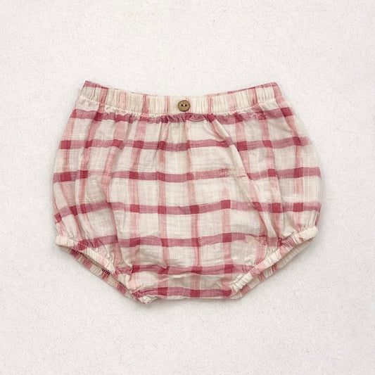 Culotte bimba a quadri rosa e panna