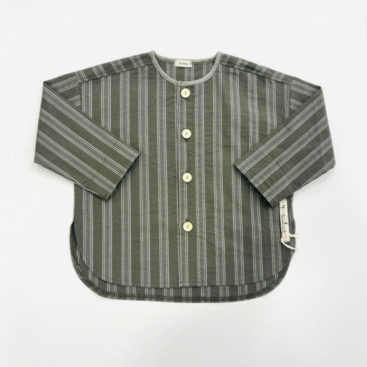 Camicia rigata verde oliva