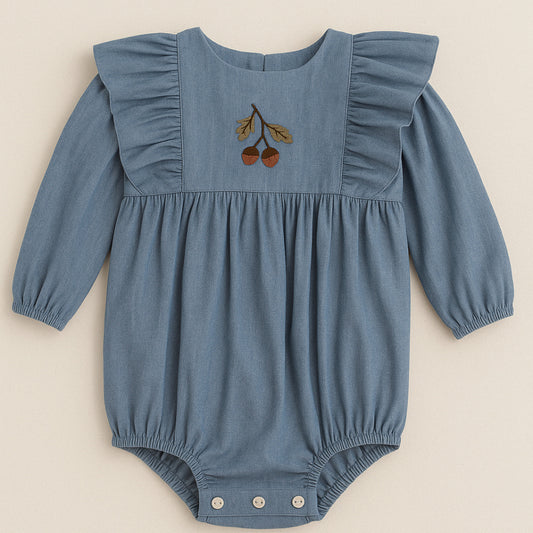 RomperDenim ricamata – Coccole di Bosco