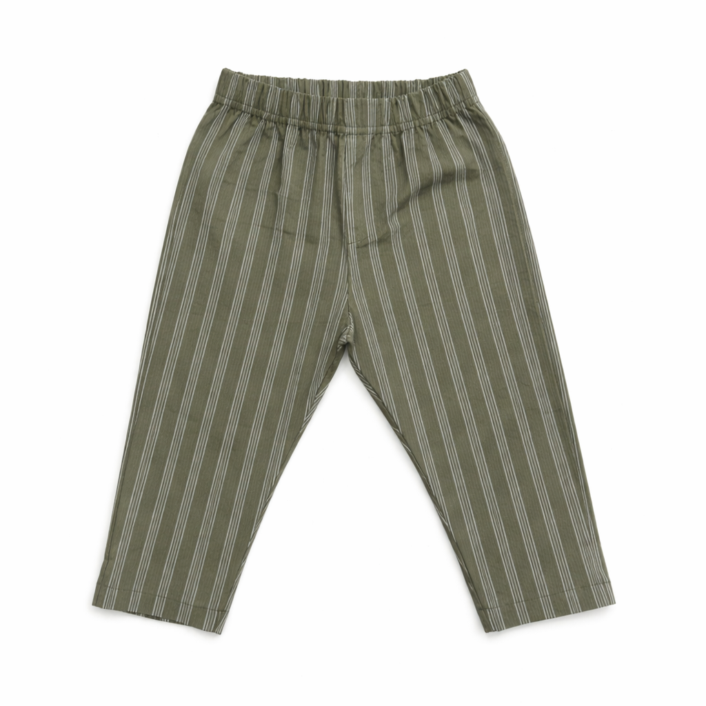 Pantalone rigato verde oliva