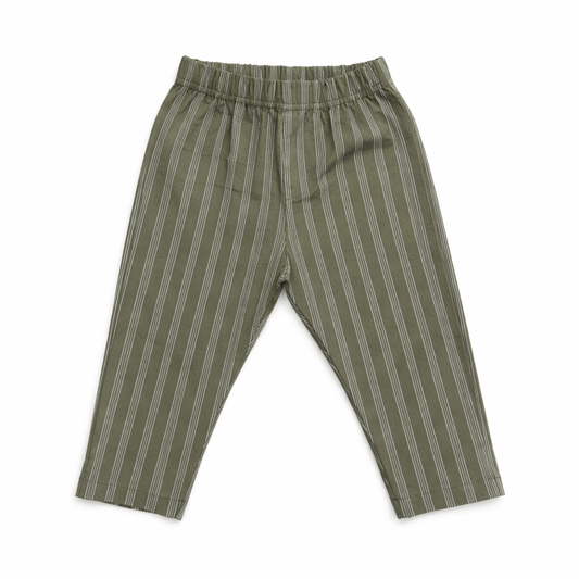 Pantalone rigato verde oliva