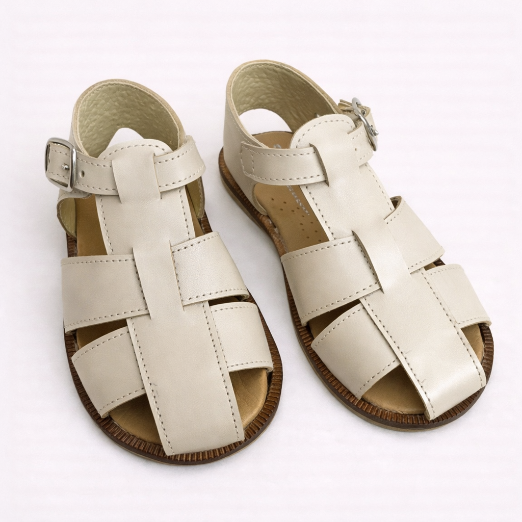Sandalo bambino in pelle stile gladiatore
