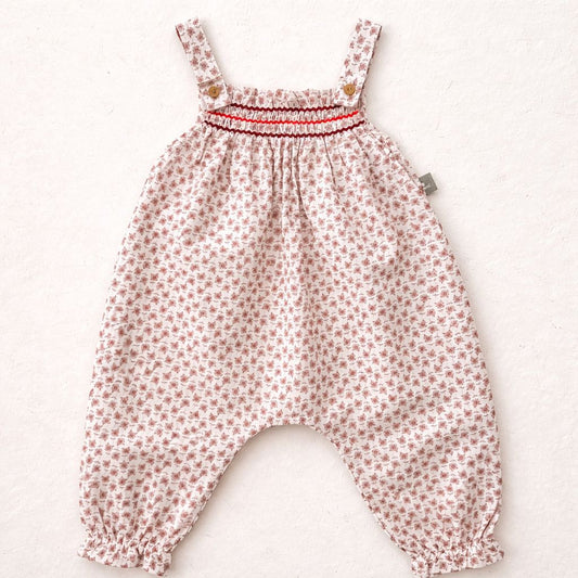 Salopette floreale con smock