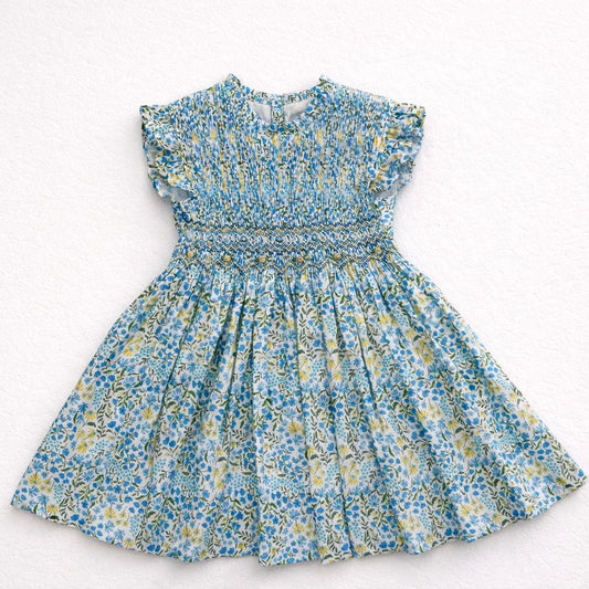 Abito bambina floreale con smock